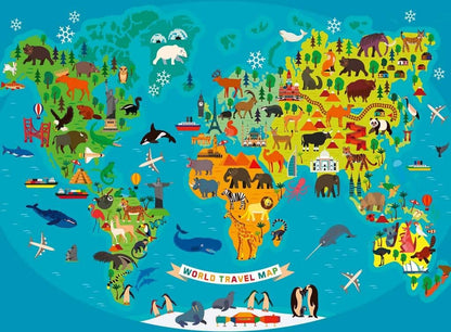Ravensburger - Animal World Map - 150XXL Piece Jigsaw Puzzle