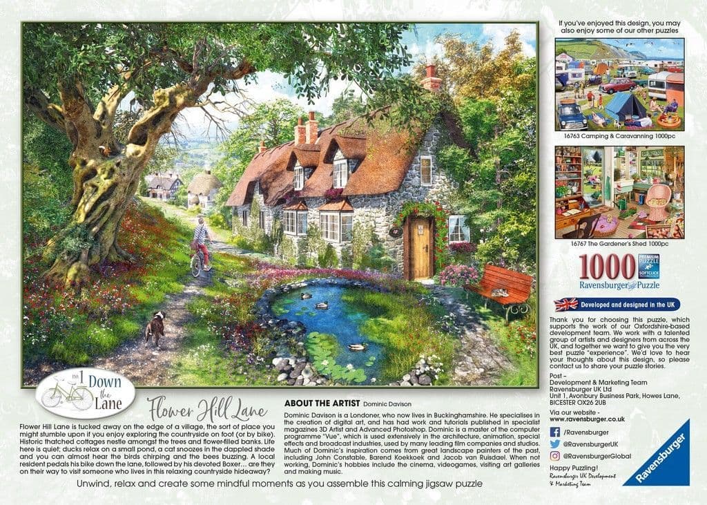 Ravensburger Down the Lane Flower Hill Lane 1000 Piece – The