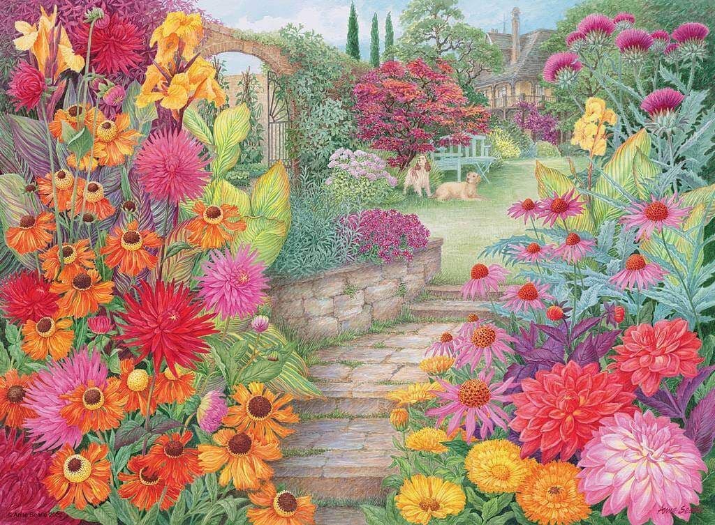 Ravensburger - Happy Days No 4 - Glorious Gardens - 4 x 500 Piece Jigsaw Puzzle