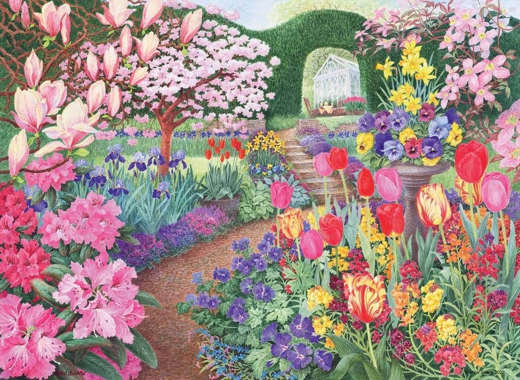 Ravensburger - Happy Days No 4 - Glorious Gardens - 4 x 500 Piece Jigsaw Puzzle