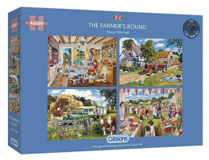 Gibsons - The Farmer's Round - 4 x 500 Piece Jigsaw Puzzle