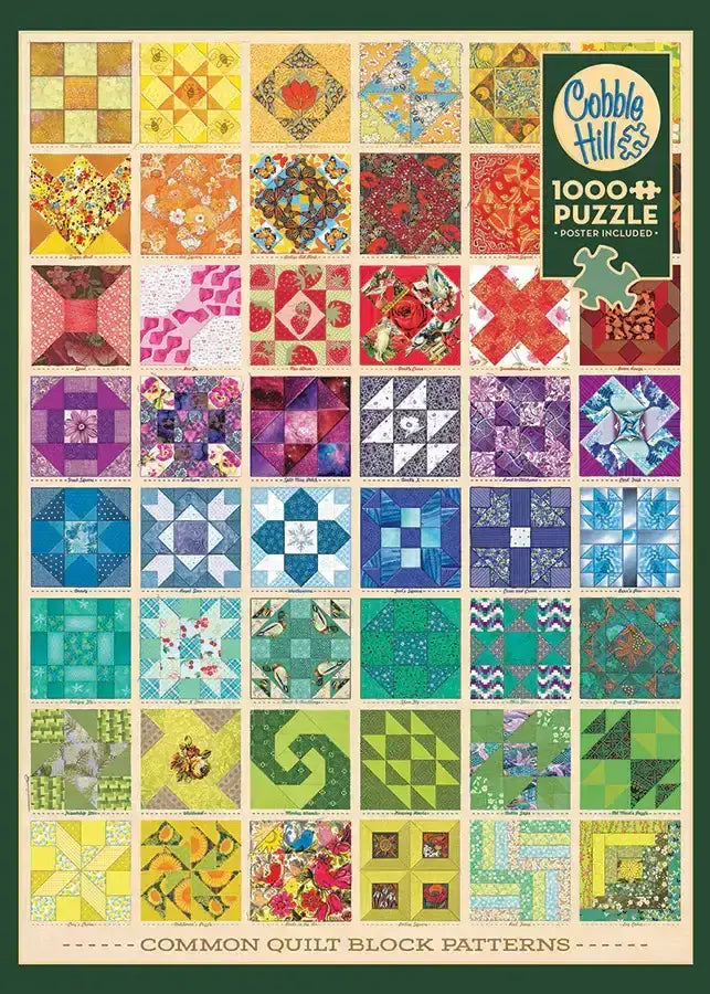 Cobble Hill - Common Quilt Blocks - 1000 Piece Jigsaw Puzzle