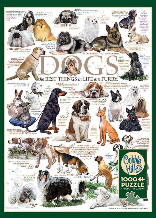 Cobble Hill - Dog Quotes - 1000 Piece Jigsaw Puzzle