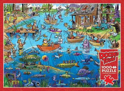 Cobble Hill - DoodleTown Gone Fishing - 1000 Piece Jigsaw Puzzle