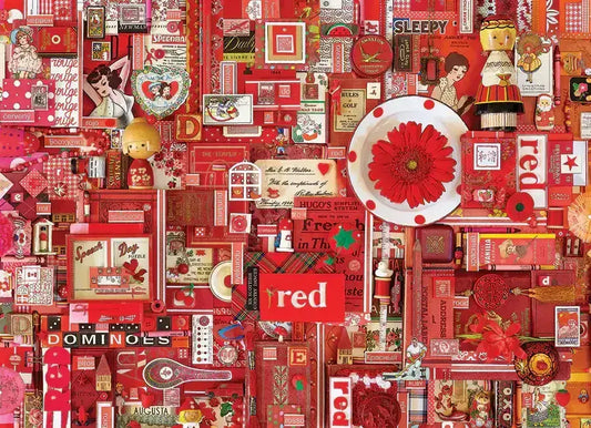 Cobble Hill - Red - Colours Series - 1000 Piece Jigsaw Puzzle