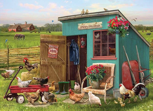 Cobble Hill - The Happy Hen House - 1000 Piece Jigsaw Puzzle