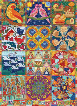 Cobble Hill - Twelve Days of Christmas Quilt - 1000 Piece Jigsaw Puzzle