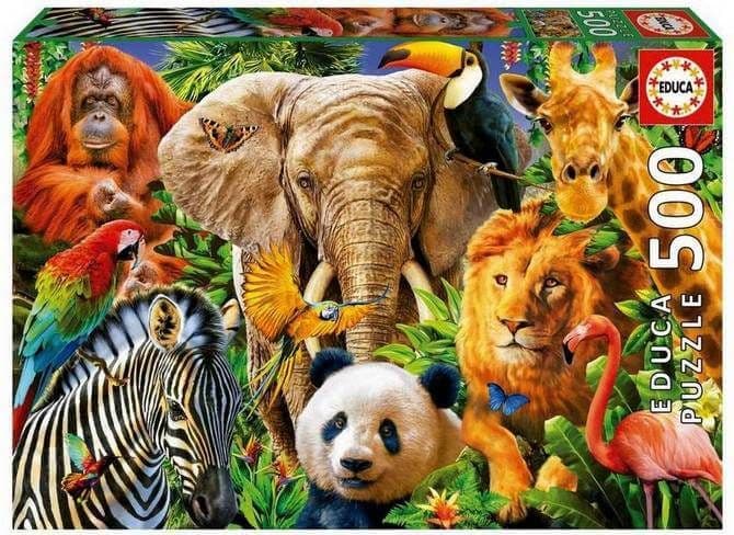 Educa - Wild Animal Collage - 500 Piece Jigsaw Puzzle