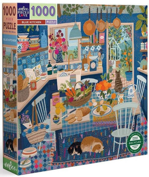  eeBoo Piece and Love Blue Kitchen 1000 Piece Square Adult  Jigsaw Puzzle/Ages 14+ (PZTBUK) : Toys & Games