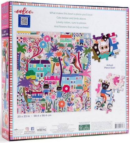 Eeboo - Cats Around Town - 1000 Piece Jigsaw Puzzle