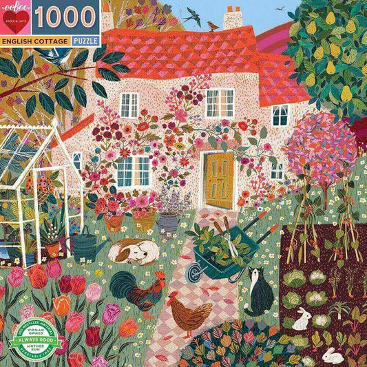 Eeboo - English Cottage - 1000 Piece Jigsaw Puzzles