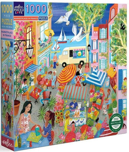 Eeboo - Marketplace in France - 1000 Piece Jigsaw Puzzle