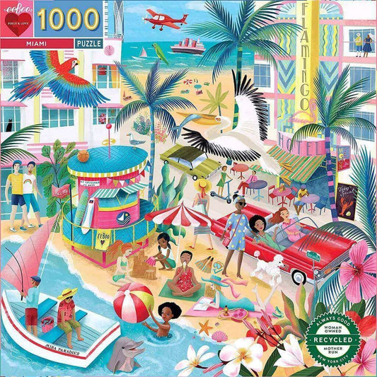 Eeboo - Miami - 1000 Piece Jigsaw Puzzles