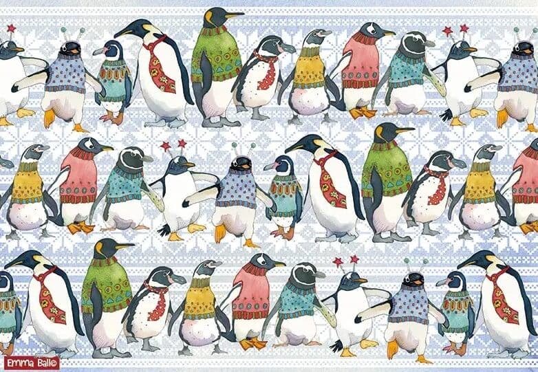Emma Ball - Penguins in Pullovers - 1000 Piece Jigsaw Puzzle