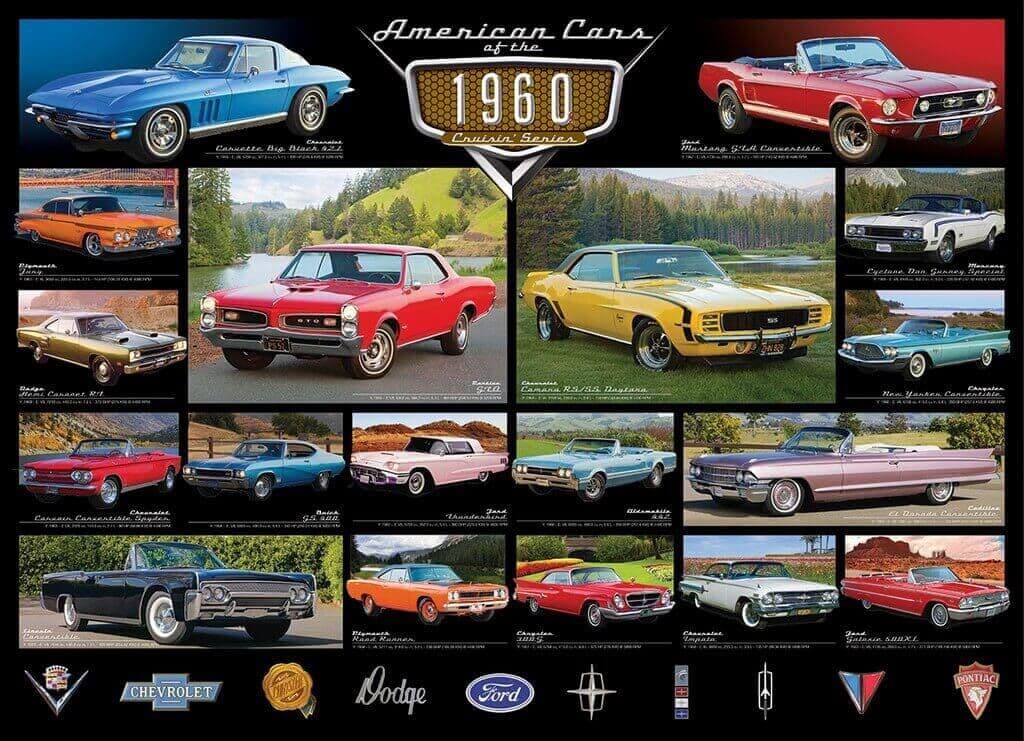Eurographics - American Cars of the 1960's - 1000 Piece Jigsaw Puzzle