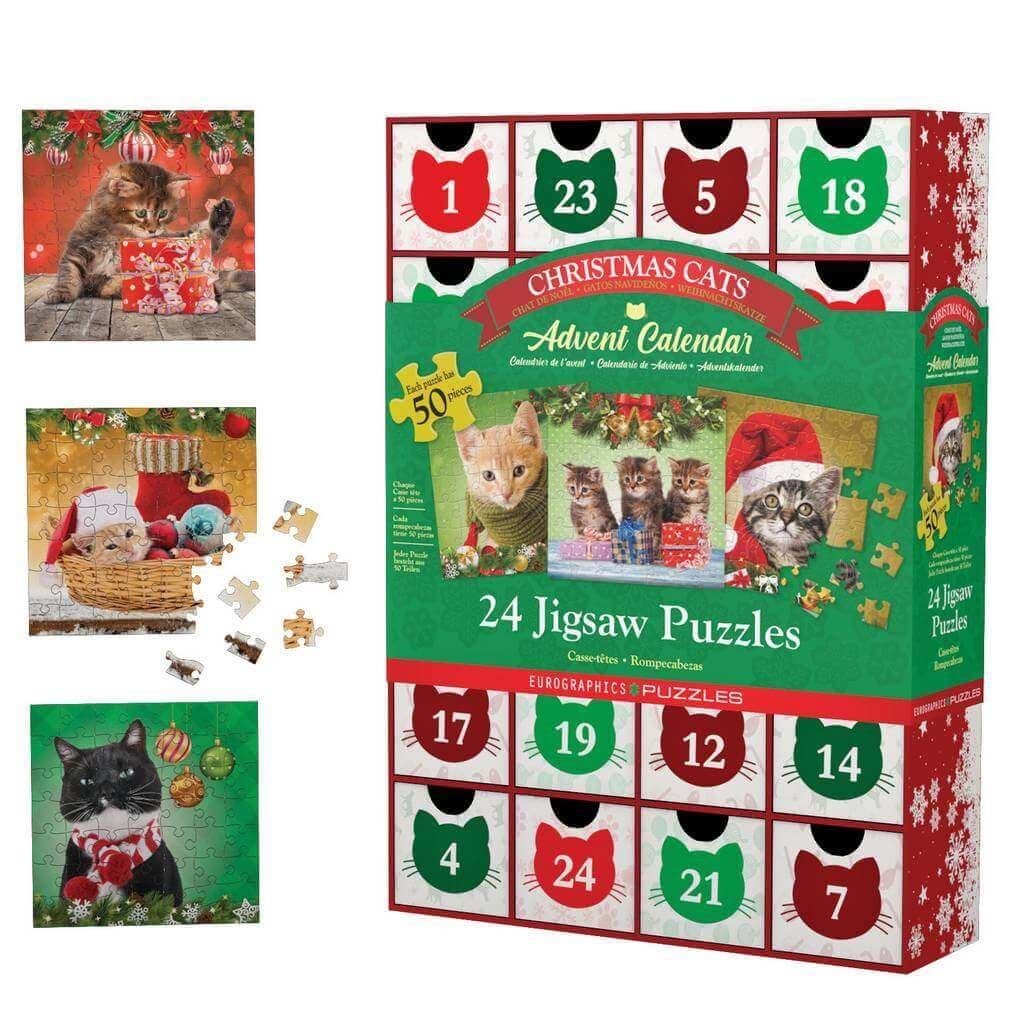 Eurographics - Christmas Cats - Advent Calendar - 24 x 50 Jigsaw Puzzle