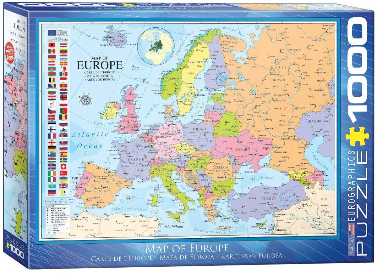 Eurographics - Map of Europe - 1000 Piece Jigsaw Puzzle