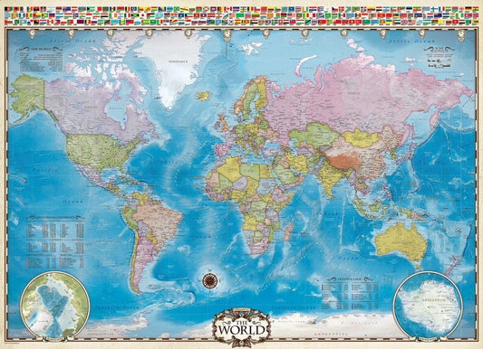 Eurographics - Map of the World with Flags - 1000 Piece Jigsaw Puzzle