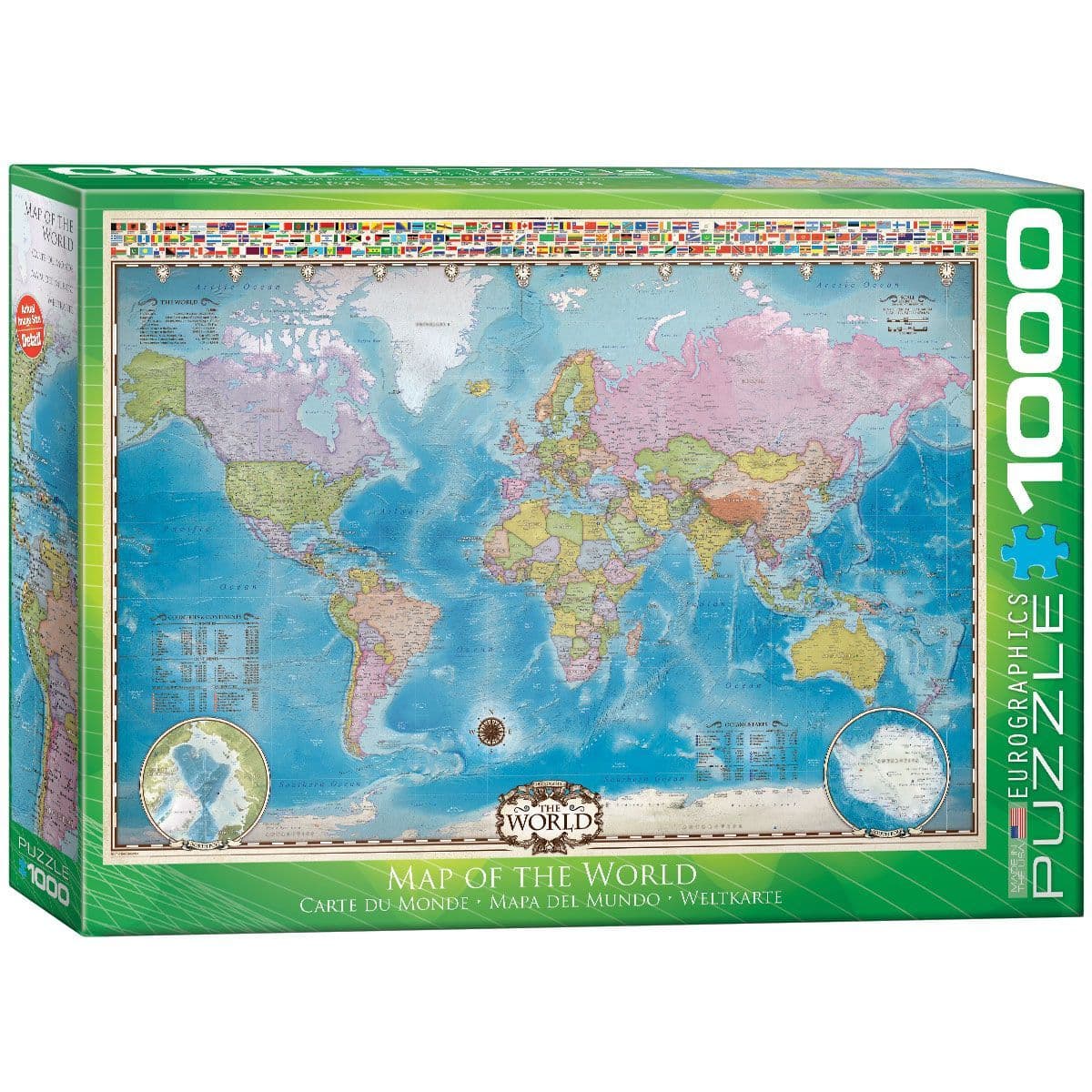 Eurographics - Map of the World with Flags - 1000 Piece Jigsaw Puzzle