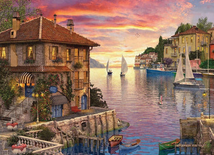 Eurographics - Mediterranean Harbor Dominic Davison - 1000 Piece Jigsaw Puzzle