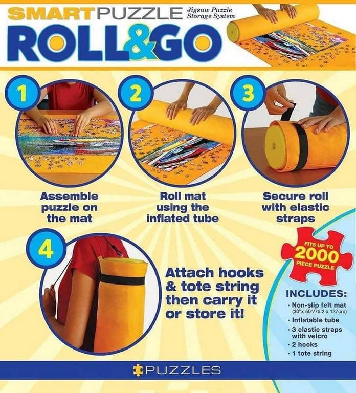 Roll and store go puzzle carrier