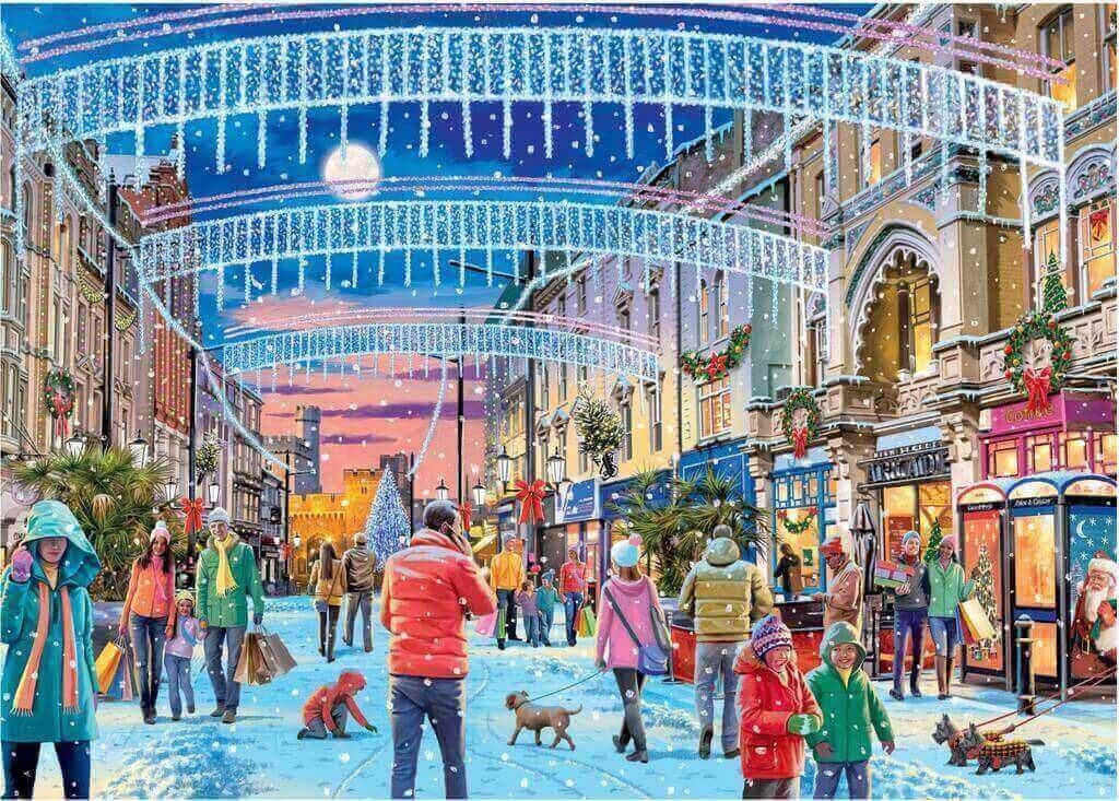 Falcon de luxe - Christmas in Cardiff - 1000 Piece Jigsaw Puzzle