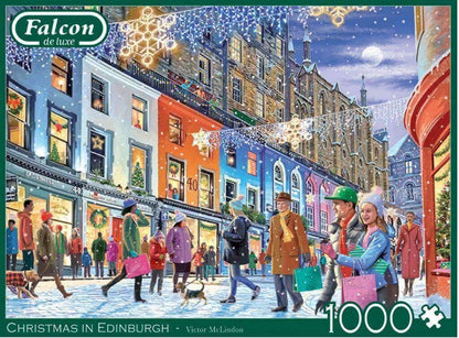 Falcon de luxe - Christmas in Edinburgh - 1000 Piece Jigsaw Puzzle