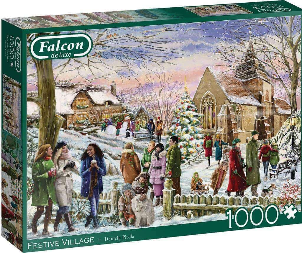 Falcon de luxe - Festive Village - 1000 Piece Jigsaw Puzzle
