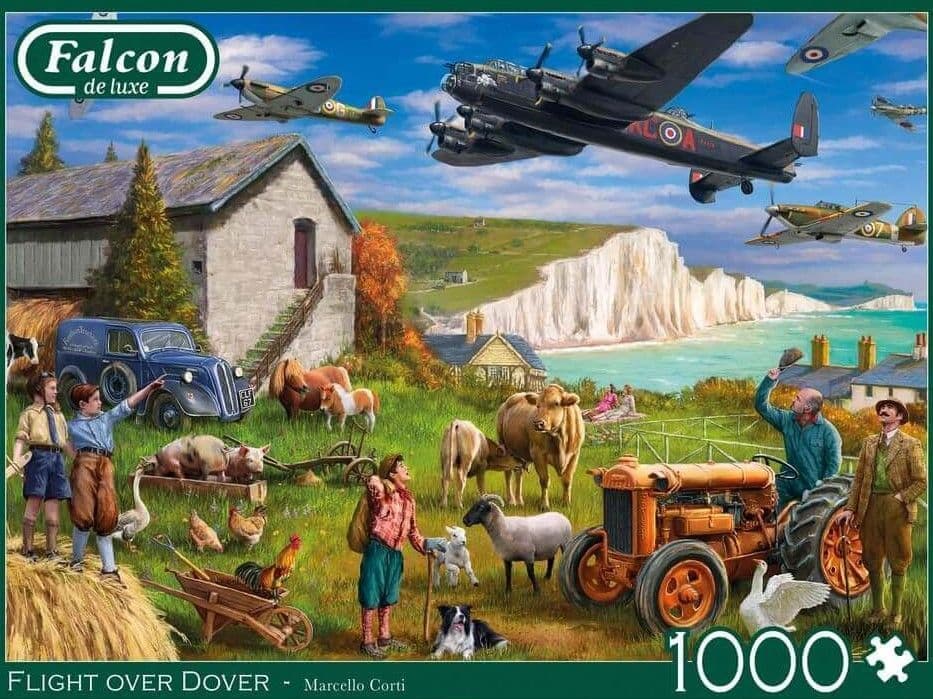Falcon de luxe - Flight Over Dover - 1000 Piece Jigsaw Puzzle