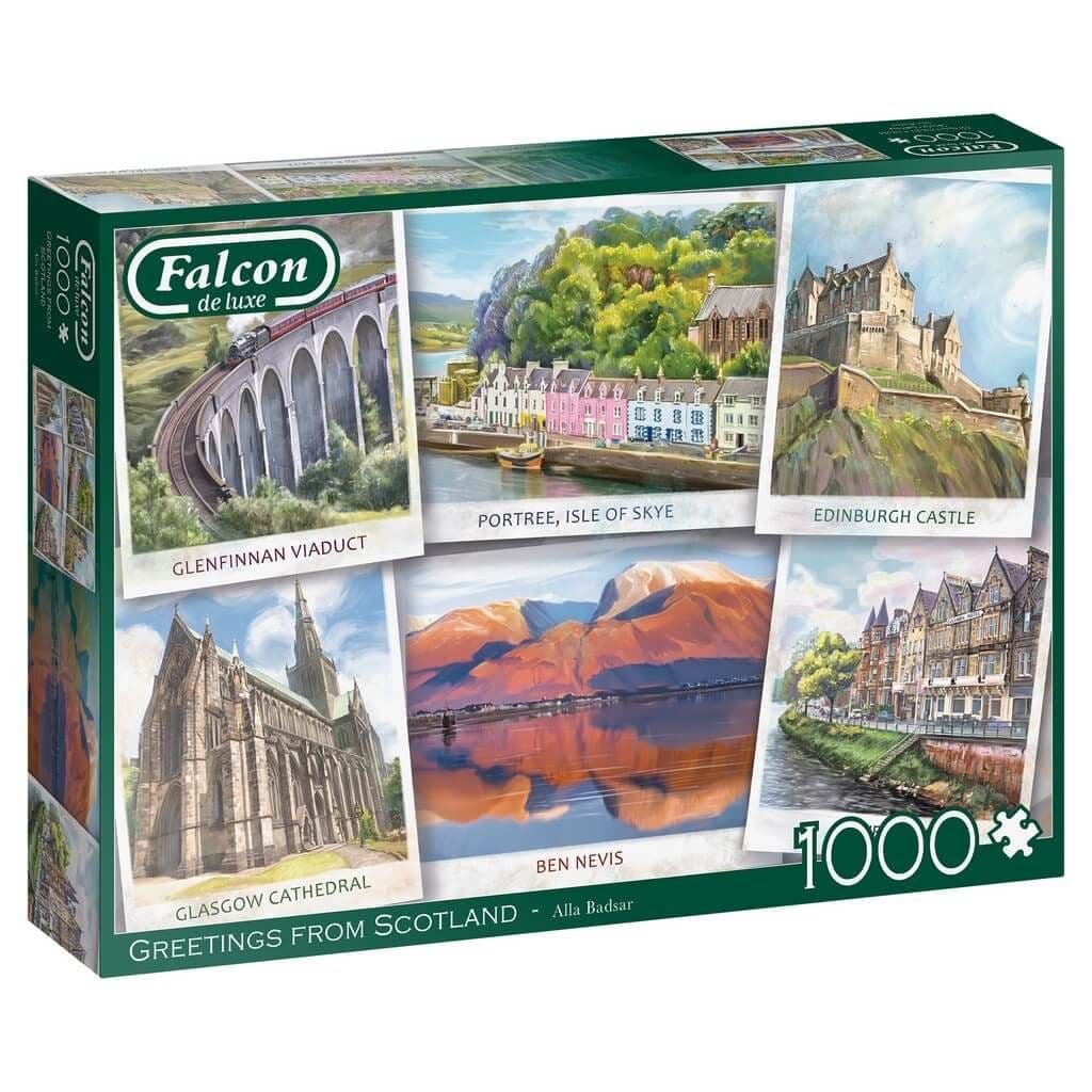 Falcon de luxe - Greetings from Scotland - 1000 Piece Jigsaw Puzzle