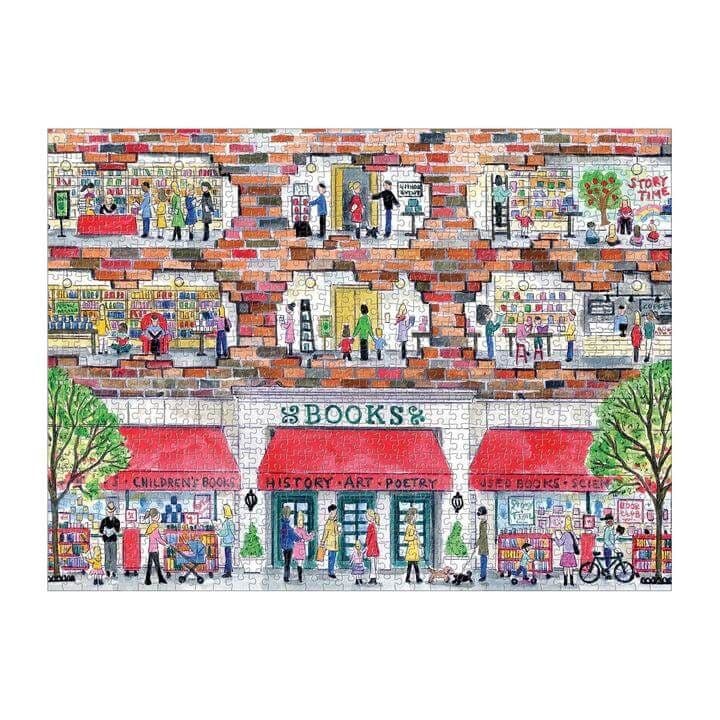 Galison - Michael Storrings - A Day at the Bookstore - 1000 Piece Jigsaw Puzzle