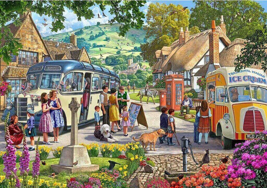 Gibsons - Boarding The Bus - 1000 Piece Jigsaw Puzzle