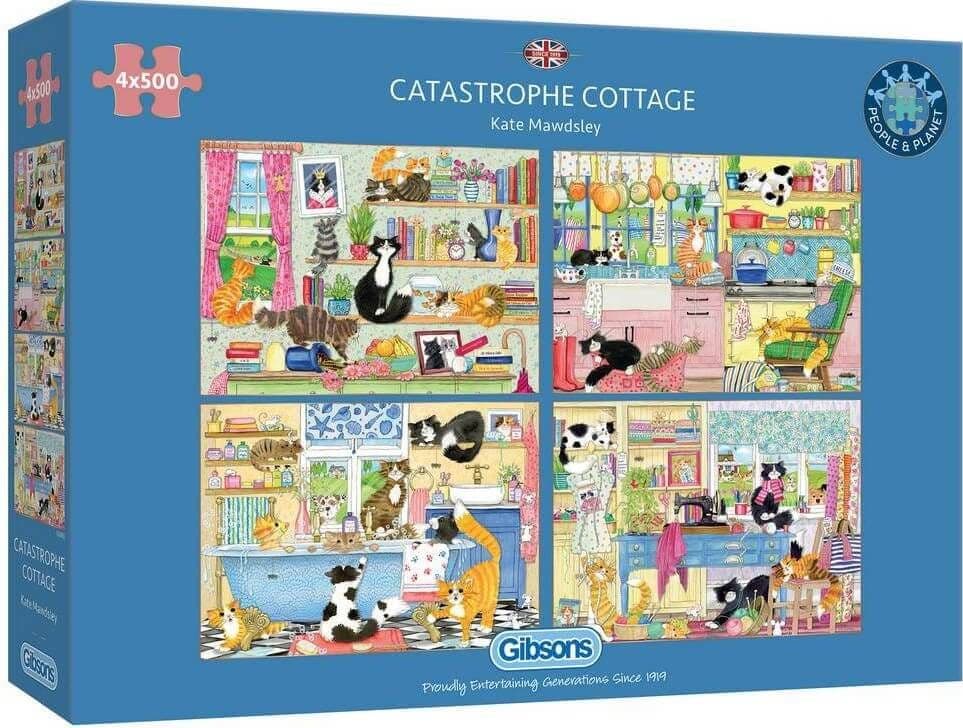 Gibsons - Catastrophe Cottage - 4 x 500 Piece Jigsaw Puzzle