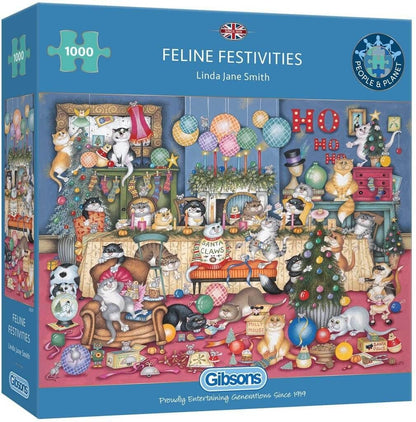 Gibsons - Feline Festivities - 1000 Piece Jigsaw Puzzle