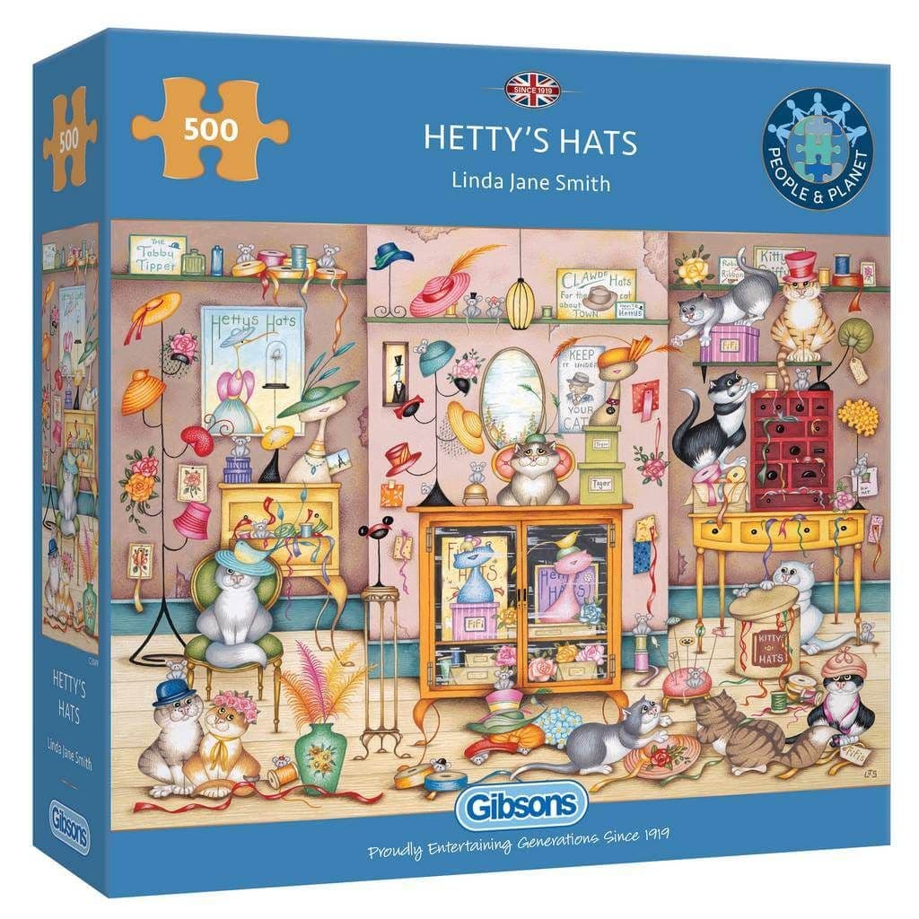 Gibsons - Hetty's Hats - 500 Piece Jigsaw Puzzle