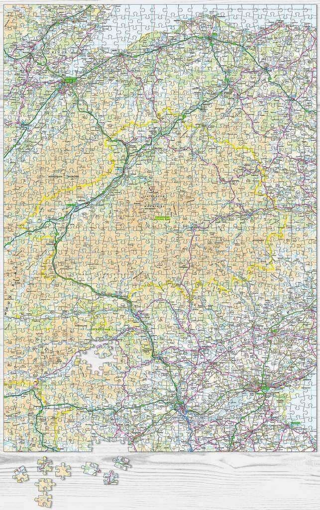 Pieceful Maps Puzzle New Forest, 1000 Pezzi, Mappa Geografica, Great British Jigsaws, Made In UK