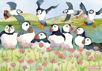 Emma Ball - Sea Thrift Puffins - 1000 Piece Jigsaw Puzzle