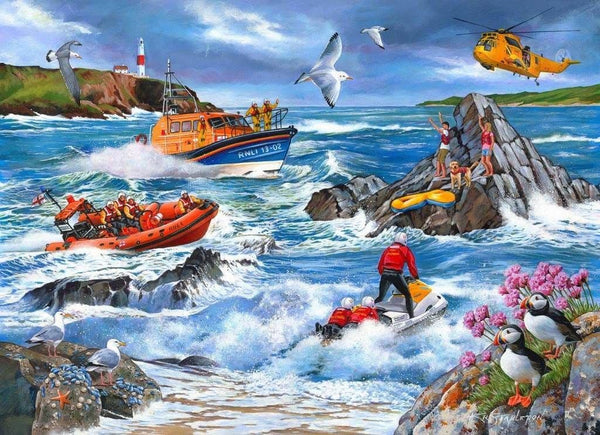 The House of Puzzles 1000 PC Jigsaw Puzzle Rescue RNLI Lifeboats Complete  for sale online