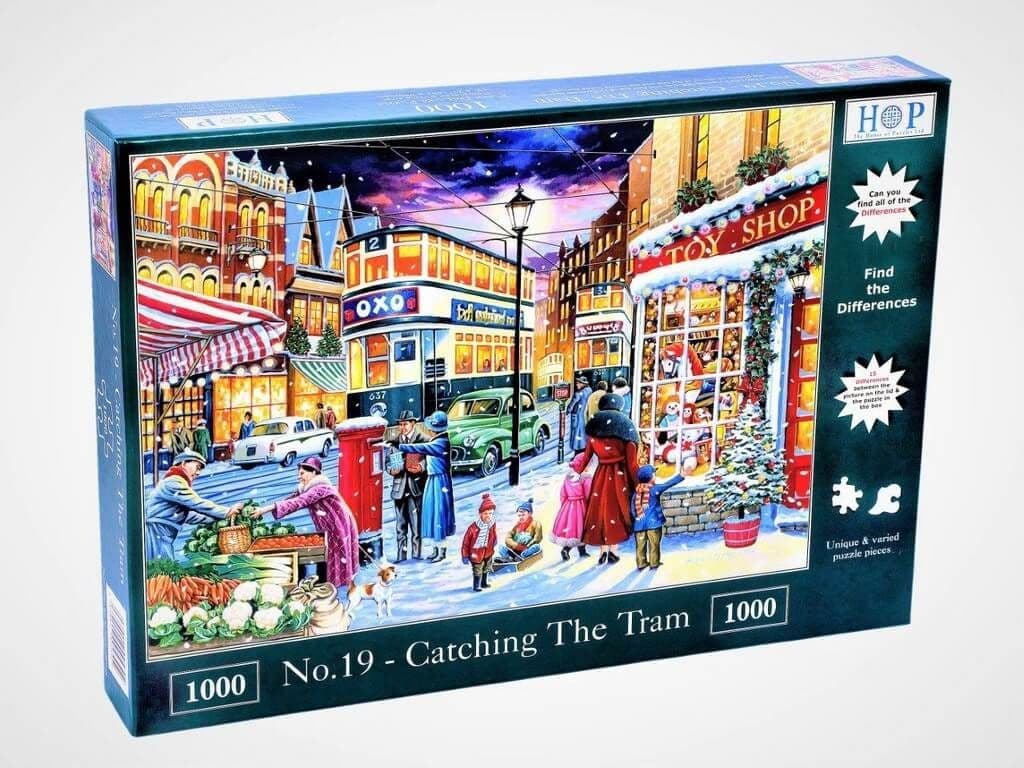 House of Puzzles - Catching the Tram No 19 - Find the Difference - 1000 Piece Jigsaw Puzzle