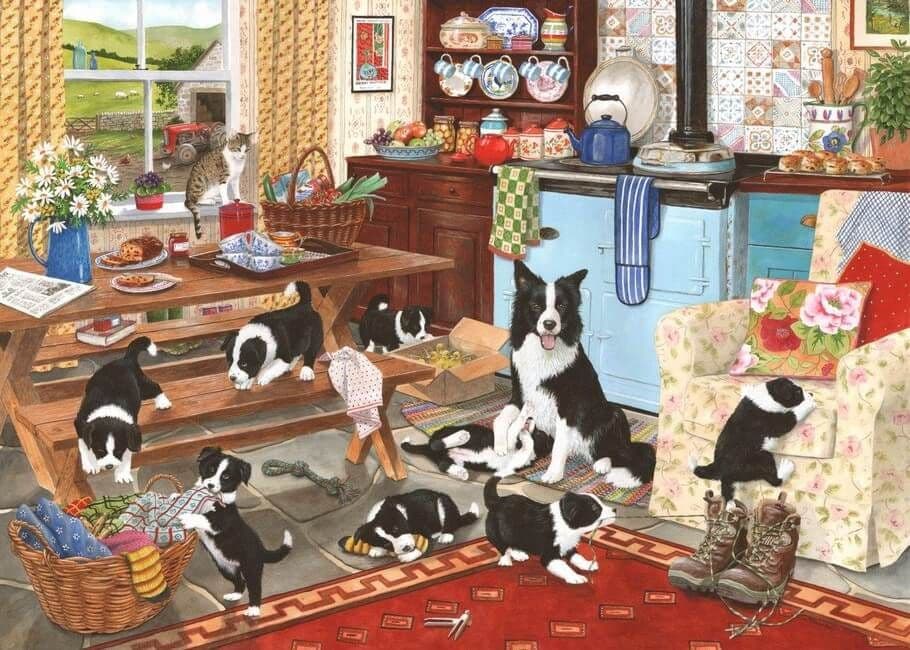 House of Puzzles - Collie Wobbles - 1000 Piece Jigsaw Puzzle