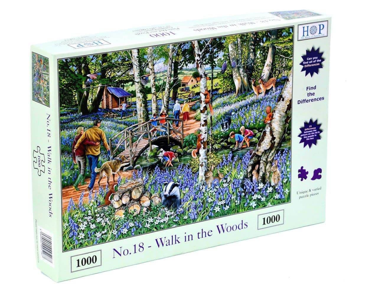 House of Puzzles - Walk In The Woods No 18 - Find the Difference - 1000 Piece Jigsaw Puzzle