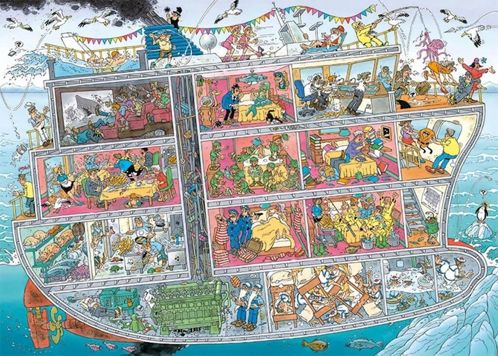 Jan van Haasteren - Cruise Ship - 1000 Piece Jigsaw Puzzle
