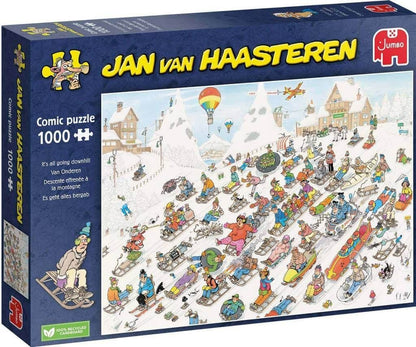 Jan van Haasteren - Its all going Downhill - 1000 Piece Jigsaw Puzzle