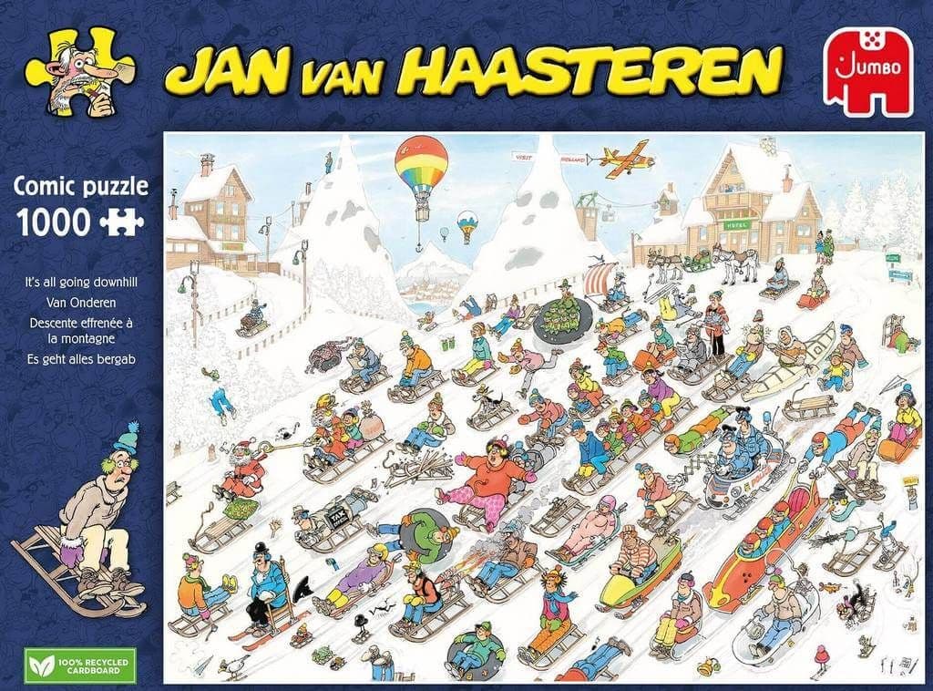 Jan van Haasteren - Its all going Downhill - 1000 Piece Jigsaw Puzzle