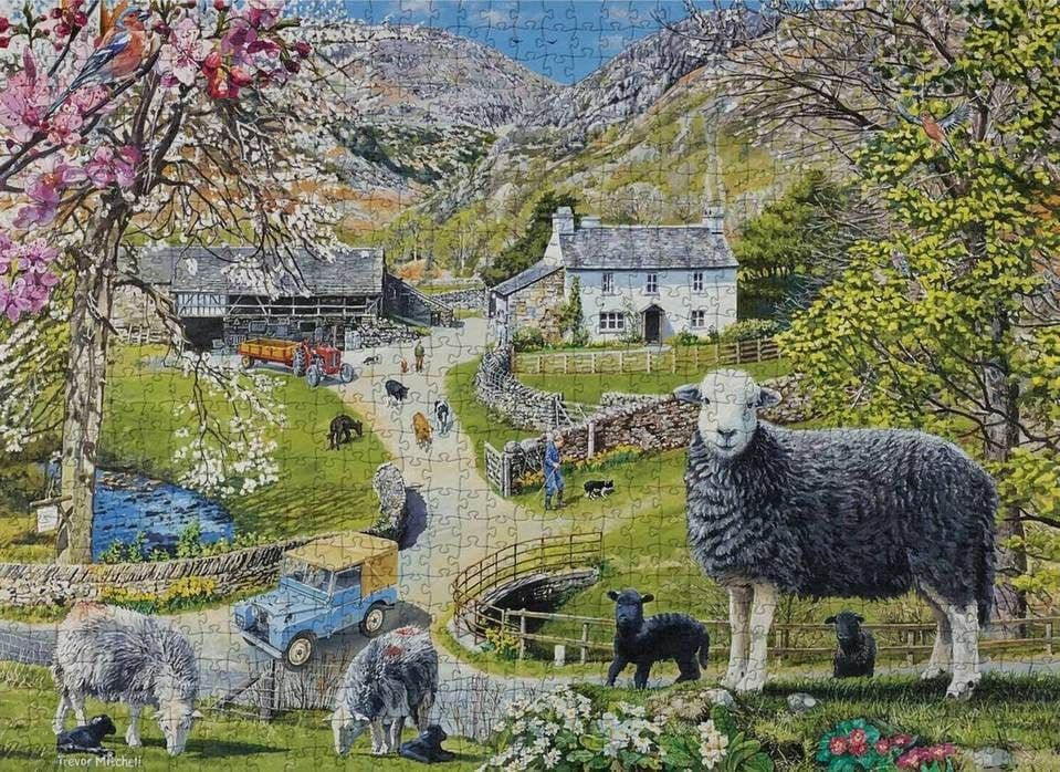 Lake District Puzzles - Springtime on the Farm - 1000 Piece Jigsaw Puzzle