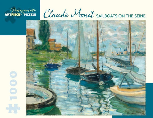 Pomegranate - Claude Monet - Sailboats on Seine - 1000 Piece Jigsaw Puzzle