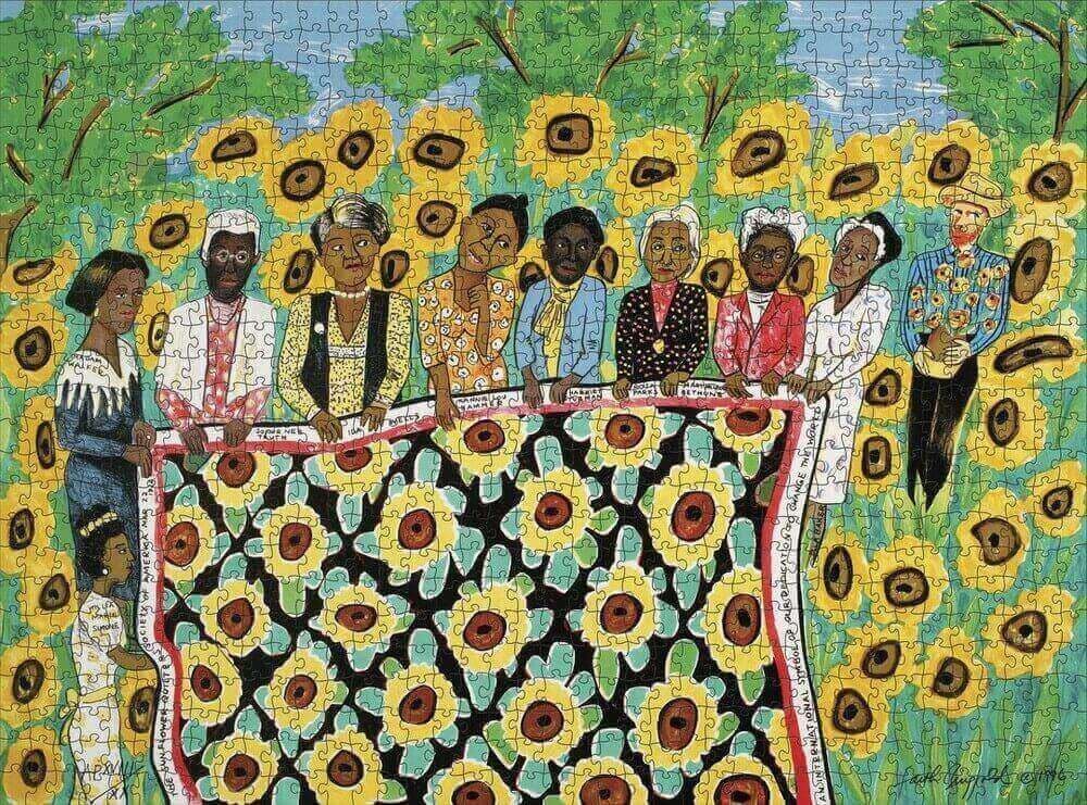 Pomegranate - Faith Ringgold - Sunflower Quilting Bee at Arles - 1000 Piece Jigsaw Puzzle