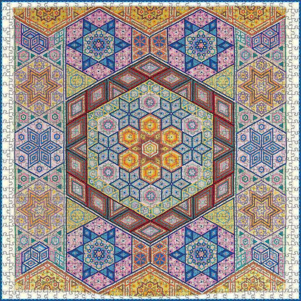 Pomegranate - Mosaic Quilt - 1000 Piece Jigsaw Puzzle