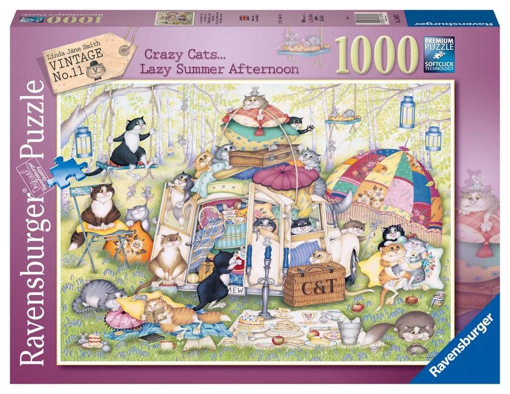 Ravensburger - Crazy Cats - Lazy Summer Afternoon - 1000 Piece Jigsaw Puzzle