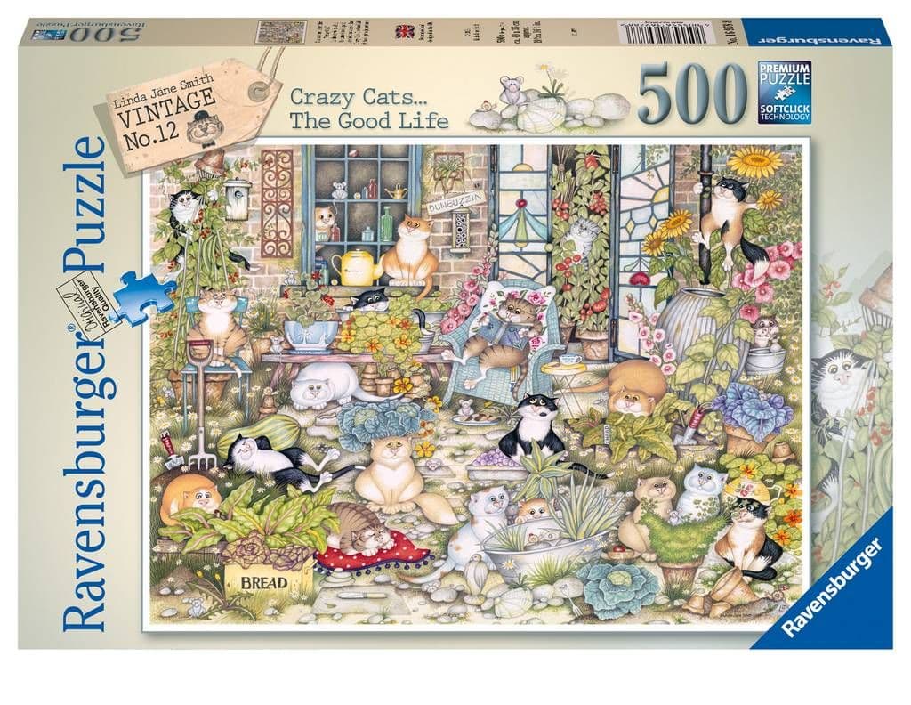 Ravensburger - Crazy Cats The Good Life - 500 Piece Jigsaw Puzzle